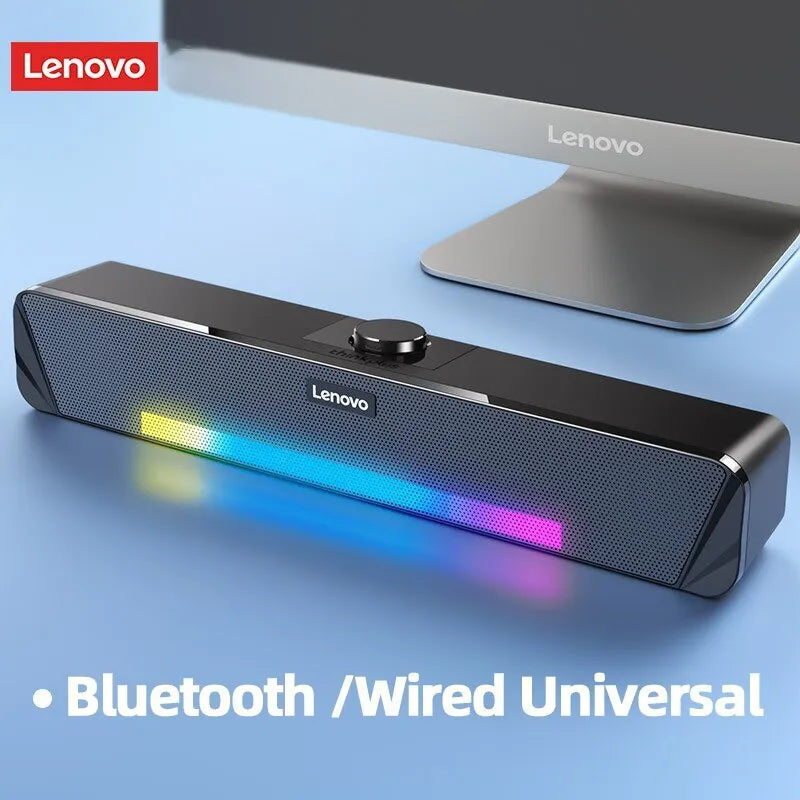 Original Lenovo TS33 AUX Bluetooth 5.0 Speaker 360 Home Movie Surround Sound Bar Audio Speaker For Desk Computer Subwoofer