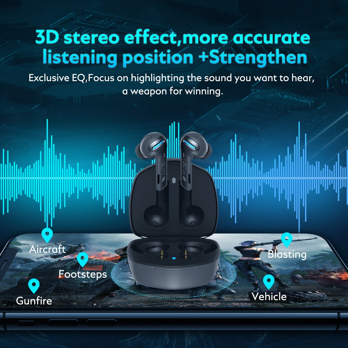 QCY G1 Gaming Earbuds 45ms Low Latency Headphone Stereo Sound Positioning TWS V5.2 Bluetooth Earphone 4 Mic+ENC Wireless Headset
