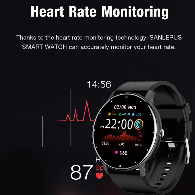 LIGE 2023 New Smart Watch Men Full Touch Screen Sport Fitness Watch IP67 Waterproof Bluetooth For Android ios smartwatch Men+box