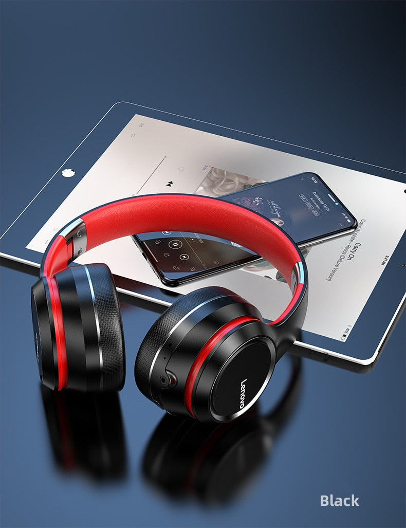 Lenovo HD200 Bluetooth Earphones Over-ear Foldable Computer Wireless Headphones Noise Cancellation HIFI Stereo Gaming Headset