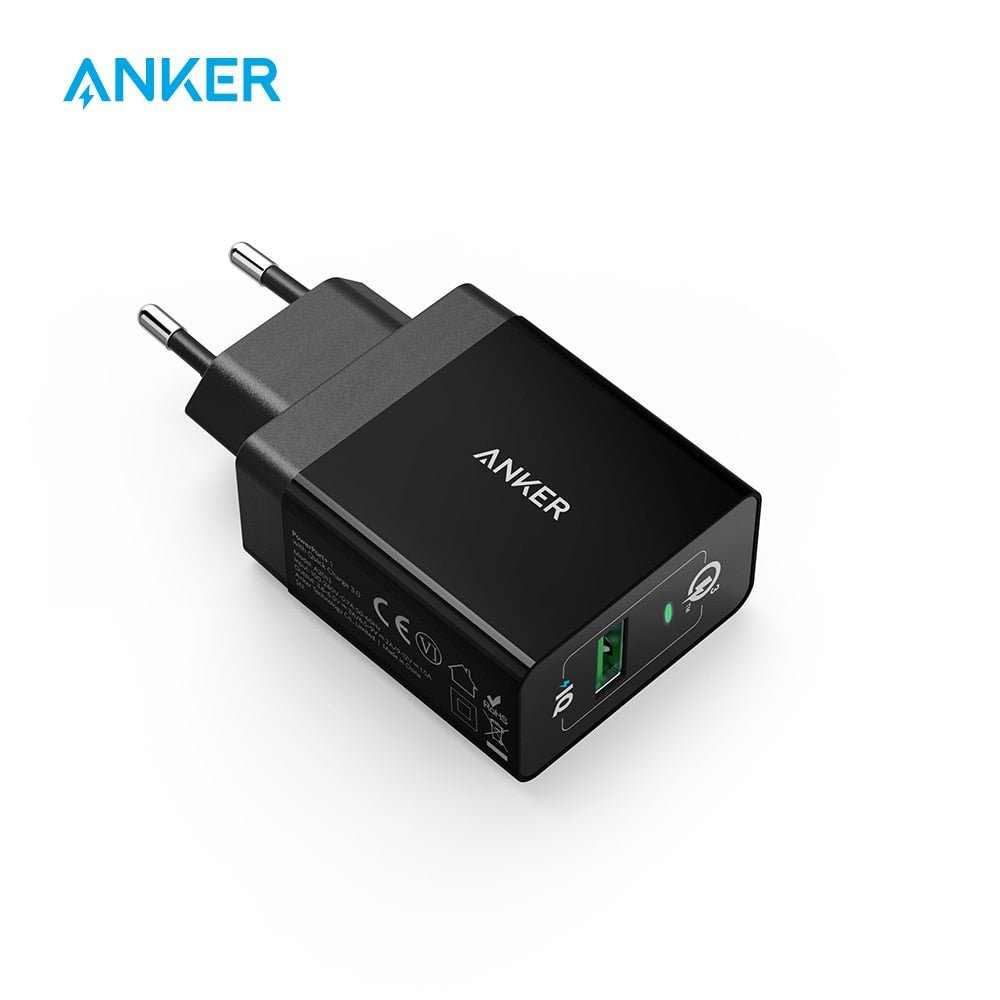 Quick Charge 3.0, Anker 18W USB Wall Charger EU Plug (Quick Charge 2.0 Compatible) PowerPort+ 1 for iPhone iPad LG HTC etc