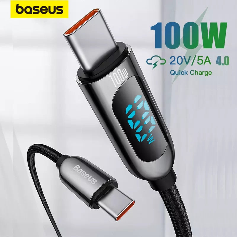 Baseus PD 100W USB C Cable for MacBook  Fast Charging Type C Cable For  Xiaomi Samsung Data Wire Phone Charging Cable