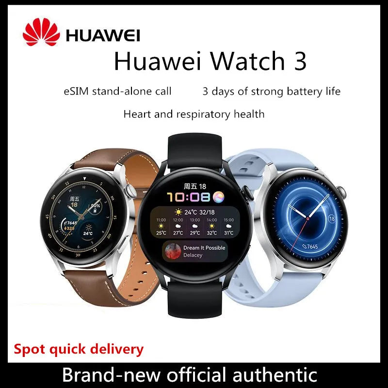 Original Huawei watch 3 smart adult watch esim independent call blood oxygen heart rate detection official authentic