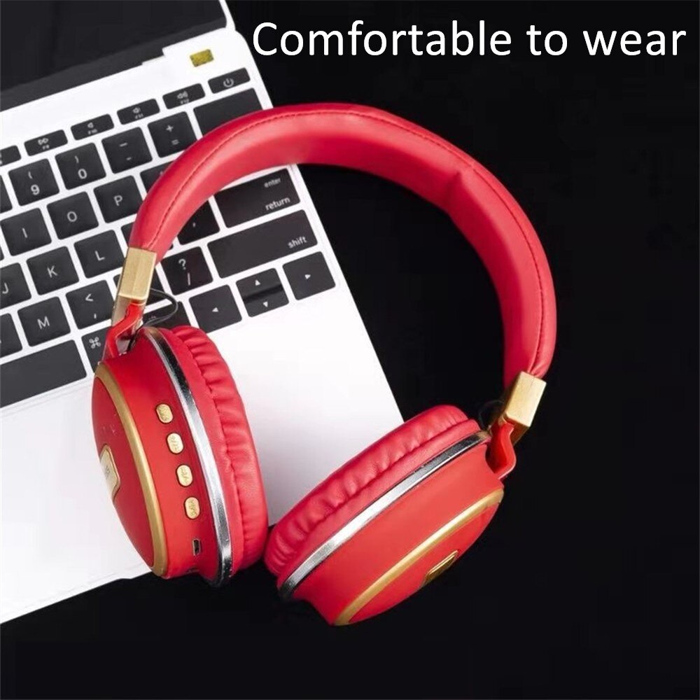 Shoumi Bluetooth Headphones Wireless Earphone with Lightning TYPE-C Micro Charge Cable Headset Stereo Fold Big Ear Earbud Gift