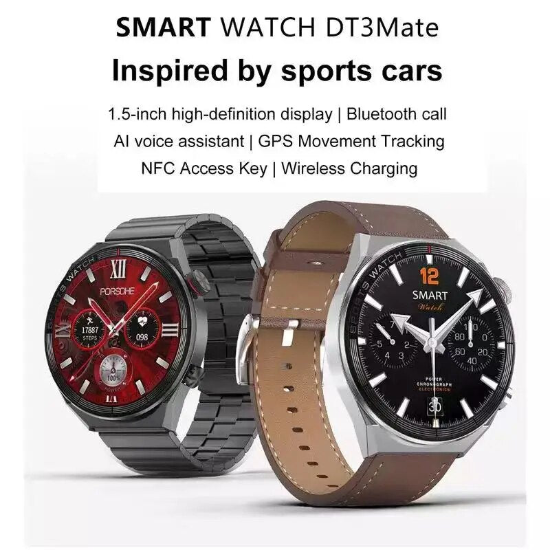 New Smart Watch Mens GPS Track Local Music Player 454*454 AMOLED Screen Bluetooth Call Sports Man Smartwatch For Samsung Huawei