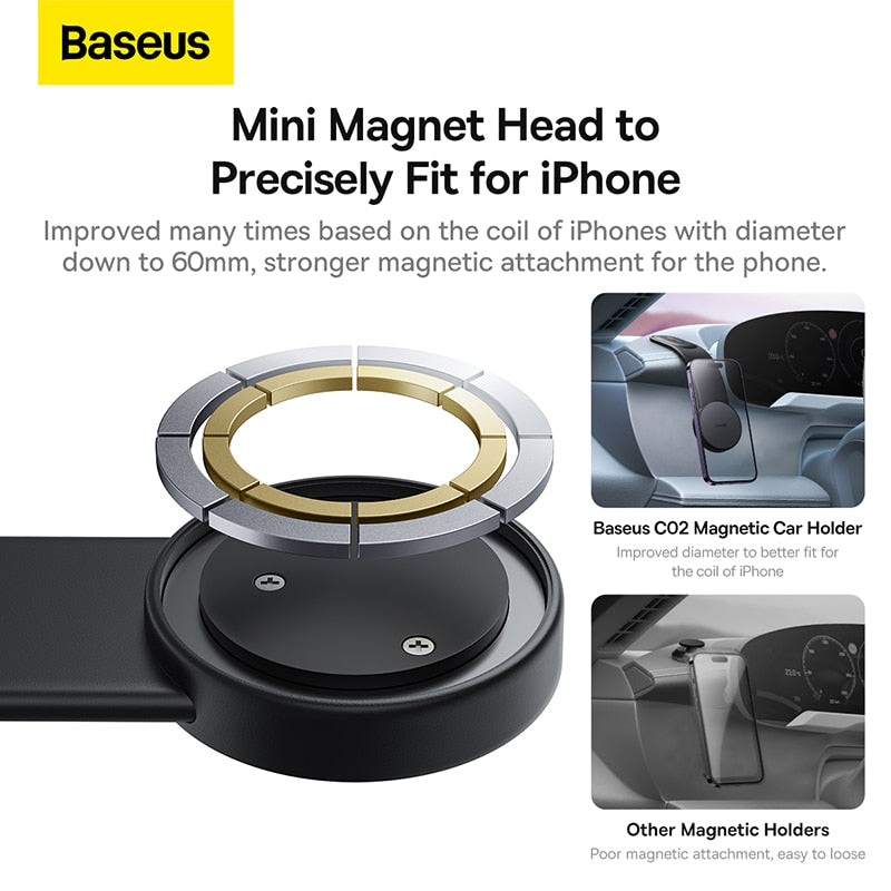 Baseus Magnetic Car Phone Holder Universal For iPhone 14 13 12 Pro Car Phone Stand Support Clip Mount Holder Magsafe Holder