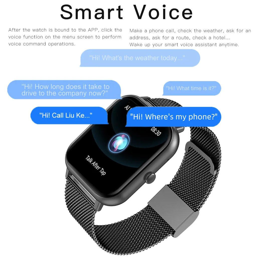 For Xiaomi Huawei Samsung 1.83 inch Bluetooth Call Waterproof   Smartwatch Men Custom Dial 2023 New Sport Women Smart Watch +Box
