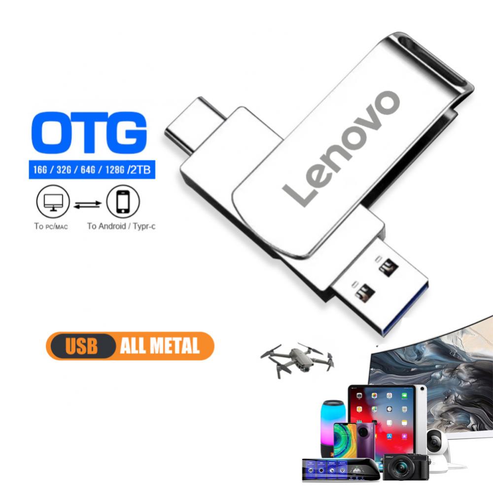 Lenovo USB 3.0 Flash Drive OTG Pen Drive 2TB 1TB 512GB 256GB 128GB USB Stick Pendrive usb y tipo c Free Shipping