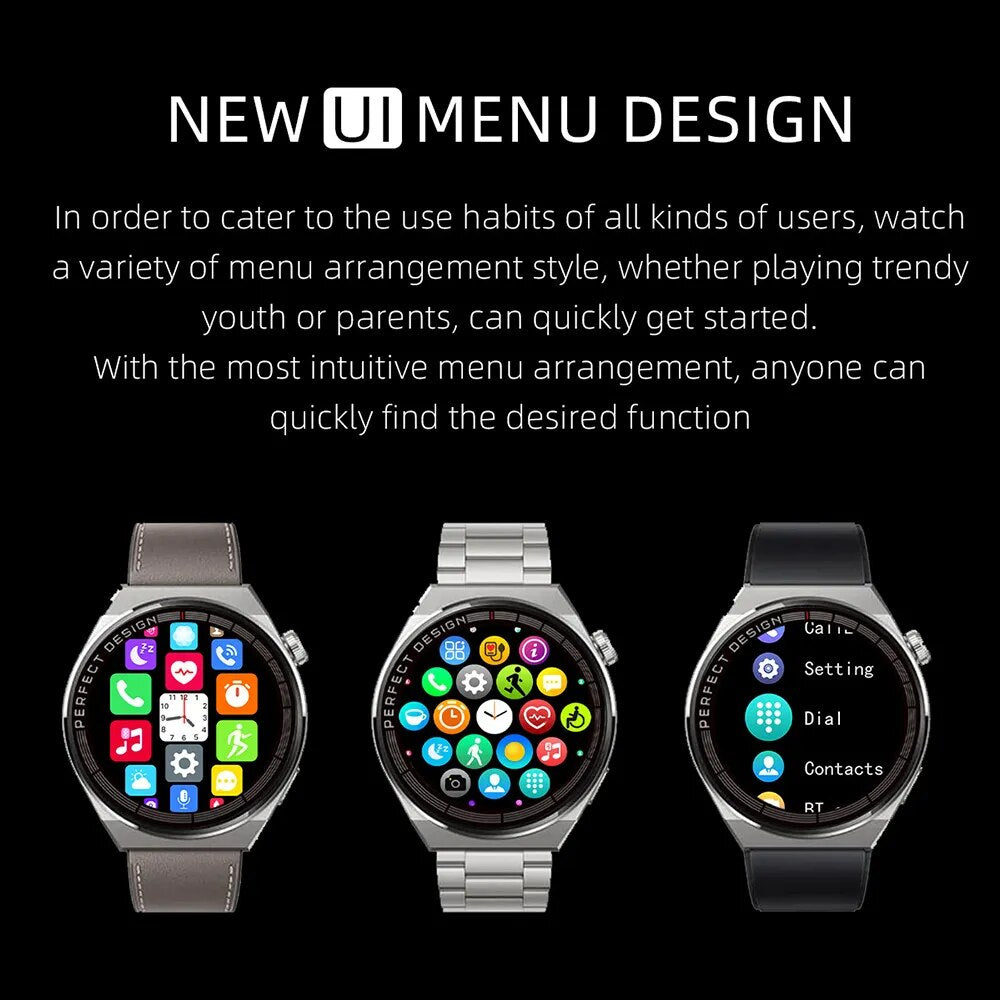 2023 New Smart Watch Men Android AT3 IP68 Waterproof NFC Smartwatch Wireless Charging Bluetooth Call Men Women Watch for Samsung