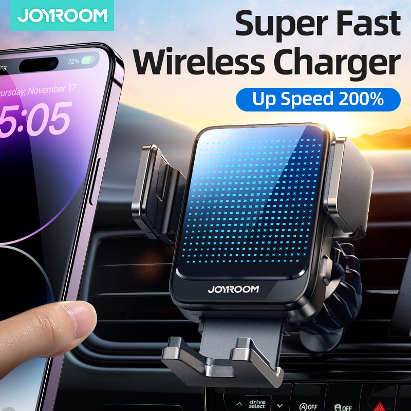 Joyroom 15W Car Phone Holder Automatic Fast Wireless Charger For iPhone 14 13 12 Pro Max Samsung Z Flip Phone Holder Car Mount