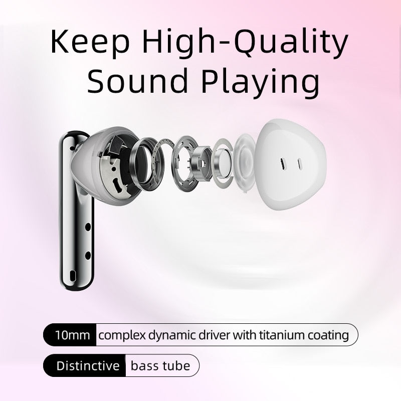 QCY T21 FairyBuds Earphones Bluetooth 5.3 Headphone 68ms Low Latency Headset Touch Control TWS Earbud Shutter Shooting Girl Gift
