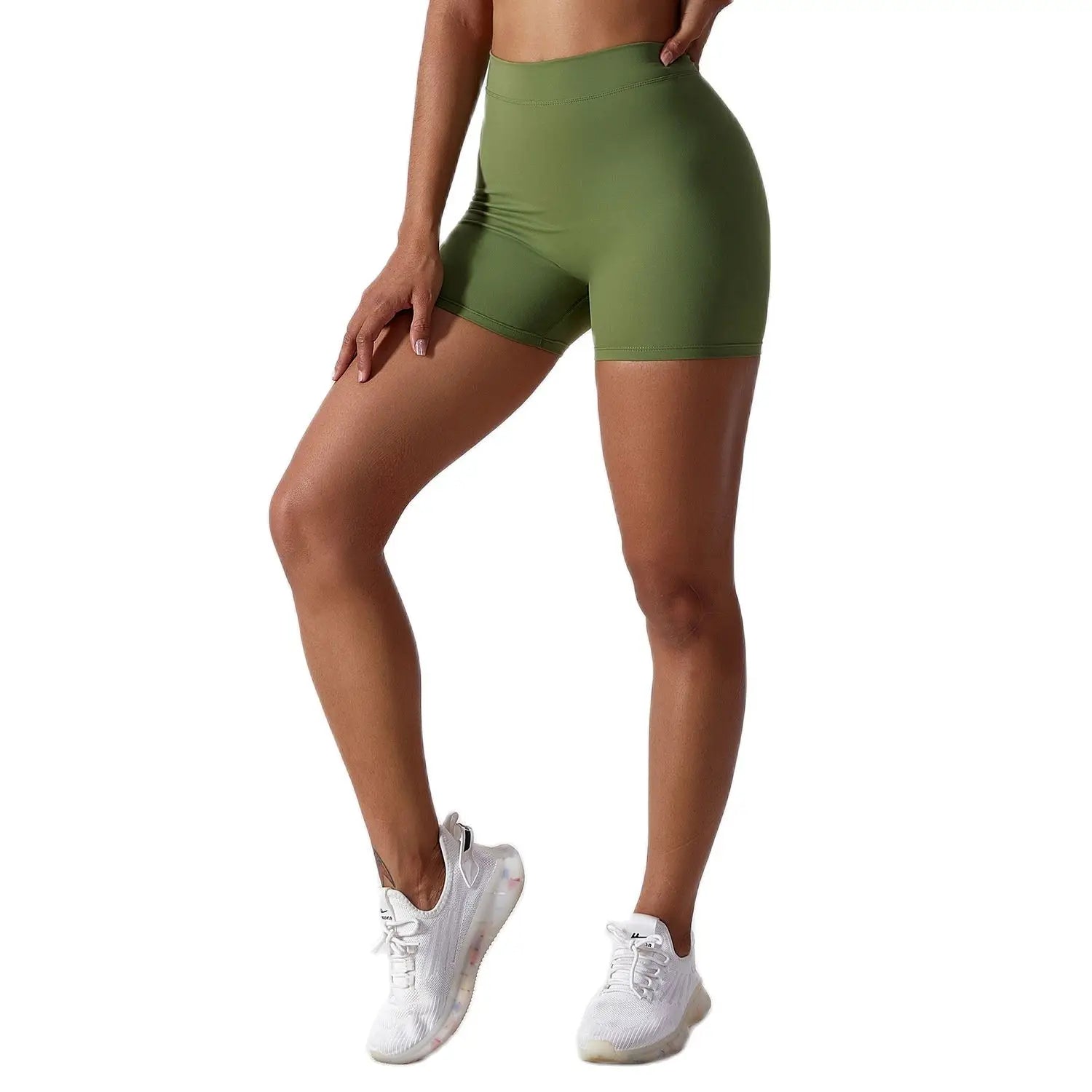 NCLAGEN Women's Yoga Shorts High Waist Scrunch Booty Butt Lifting Comfort Fitness Gym Tights Squat Proof Naked Feel Leggings